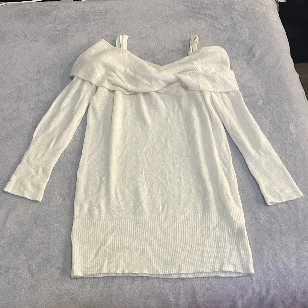 NWT- Olivaceous Off-Shoulder Cream Sweater